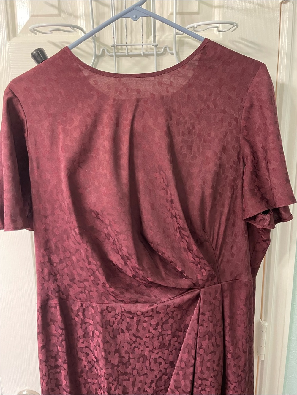 Lane Bryant Burgundy Floral Jacquard Midi Dress